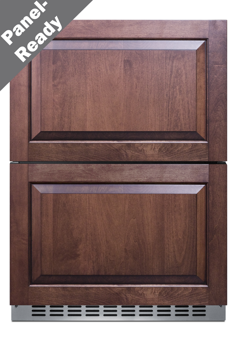 24 in. wide ADA compliant 2-drawer frost-free freezer for indoor or outdoor residential or commercial use, stainless steel exterior with panel-ready drawer fronts